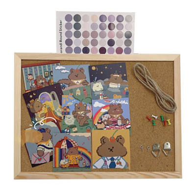 Kamštienos medinė siena pakabinama Pranešimų lenta, rėmelis Pranešimas Pastaba Atmintinės, skirtos namų biuro parduotuvės mokyklai