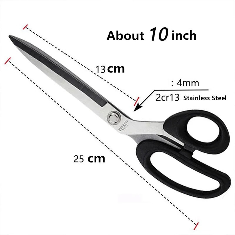 Kiváló minőségű üzleti irodai rozsdamentes acél nagy olló otthoni szabóolló konyhai vágó barkács papírvágó szerszám Irodaszerek