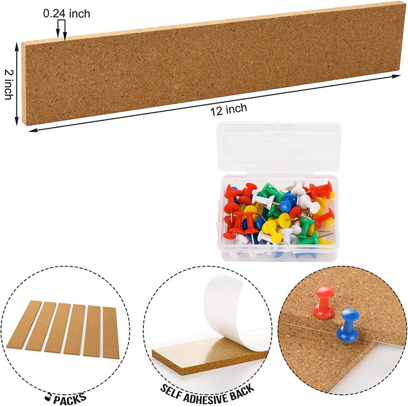 Korktahvliribad seinale, isekleepuvad korgiribad Teadaanne Kleebi Märkmed, fotod, ajakavad Seinamemo sõnumiribad