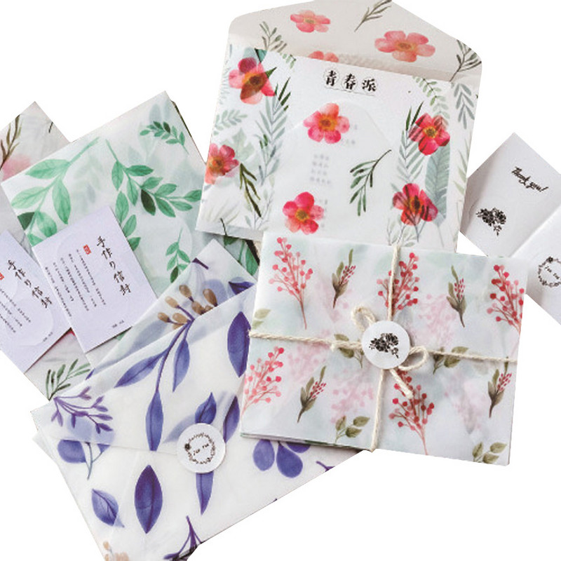 10 kom/pak Four Seasons Biljka sumporna kiselina Papirnata omotnica Vintage akvarel uljana slika Ručno izrađena omotnica Poklon za zabavu