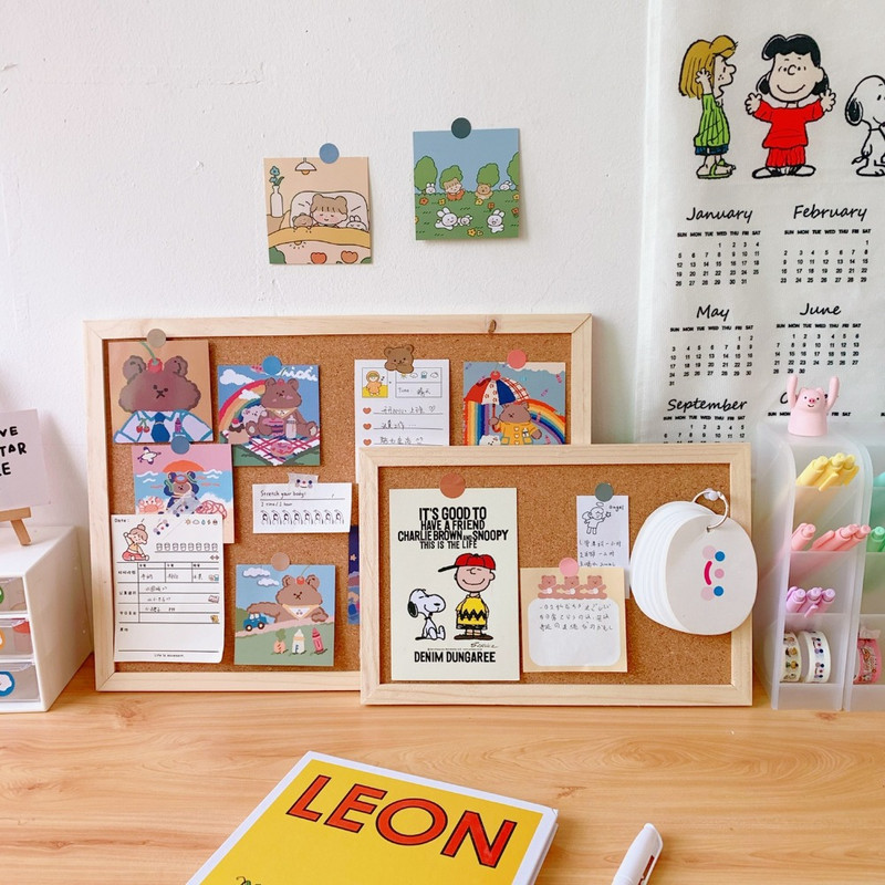 INS Pehmest puidust teadetetahvel Dekoratiivne ruumi postkaart Fotosein Korktahvel Memopaber Taustatahvel Kawaii kirjatarbed