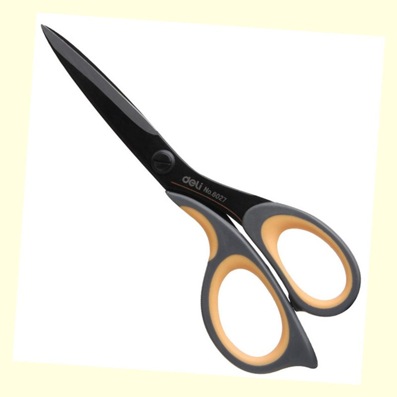 Deli 170mm melnas nerūsējošā tērauda šķēres mājas drēbnieku šķēres virtuves nazis biroja skolas piederumi kancelejas preces papīra griezēja rīks