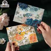 Mr. Papir 6 stilova Kuverte od kraft papira od dva materijala za set vintage prekrasnih naljepnica s porukama