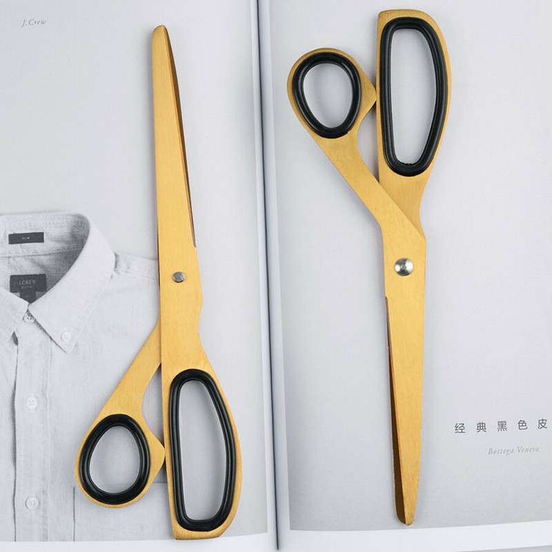 Foarfece asimetrice de epocă, din oțel inoxidabil, design simplu, foarfece de aur, instrument de tăiere, de birou, de uz casnic, lucrate manual