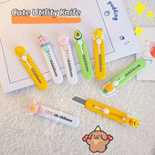 1kom simpatičnog pomoćnog noža s crtanim filmovima, prijenosni rezač papira u boji Fruit Star, otvarač za pisaći pribor za pakiranje ekspresne kutije A7120