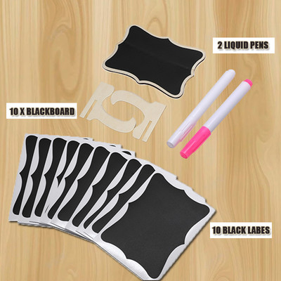 1Szett 22 db-os mini csipke alakú palatábla állvánnyal, letörölhető, kiváló minőségű, nem könnyű összetörni, mindenféle bulira alkalmas