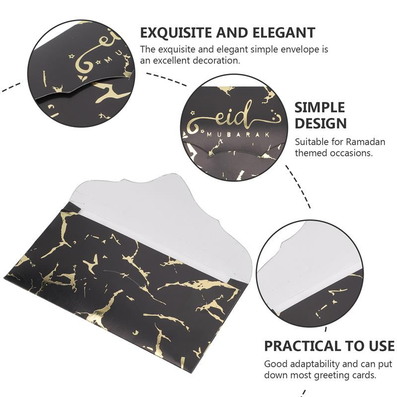 10 tk Eid Mubarak kullatud ümbrikud kingiraha ümbrikud šikid paberümbrikud moslemi islami ümbrik ümbrikukott Rahakott