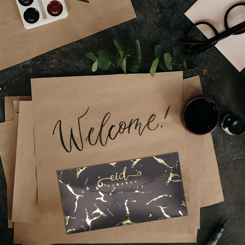 10 tk Eid Mubarak kullatud ümbrikud kingiraha ümbrikud šikid paberümbrikud moslemi islami ümbrik ümbrikukott Rahakott