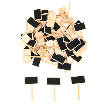 50 τμχ Μίνι μαυροπίνακας ξύλινο μήνυμα σχιστόλιθος κλιπ κλιπ πίνακα καρτών ετικέτα υπομνημάτων