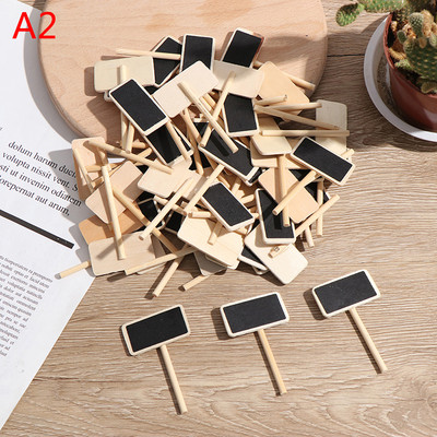 50Pcs Mini tabla drvena poruka škriljevac pravokutnik isječak isječak ploča kartica naljepnica s podsjetnicima