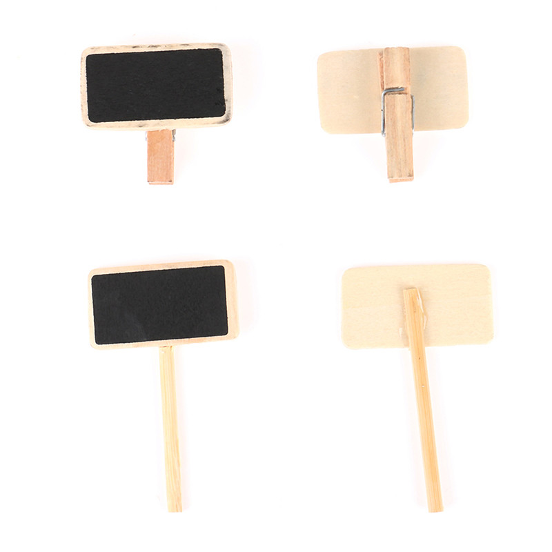 50Pcs Mini tabla drvena poruka škriljevac pravokutnik isječak isječak ploča kartica naljepnica s podsjetnicima