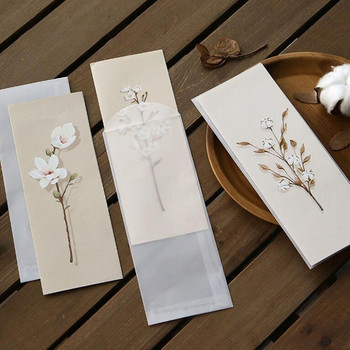 Μοτίβο λουλουδιών Letter Pad Φάκελοι Σετ 3τμχ Φάκελος + 3 Φύλλα Χαρτί Letter Μήνυμα Ευχετήρια κάρτα Χαρτί Letter Stationary Gift