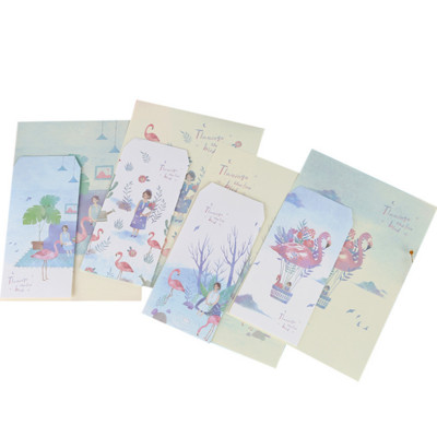 3 omotnice+6 papirnatih pisama Kawaii Flamingo Kit Kreativni pribor Školski uredski pribor Dječja omotnica Vjenčanje
