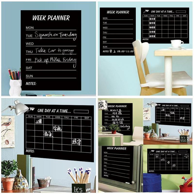 Nädalaplaani seinakleebis 4 tk kriitidega eemaldatava tahvli kalendri kleebis kodukontori kooli jaoks доска для заметок