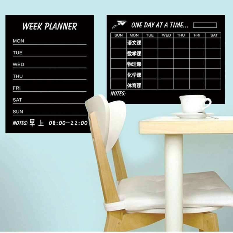 Nädalaplaani seinakleebis 4 tk kriitidega eemaldatava tahvli kalendri kleebis kodukontori kooli jaoks доска для заметок