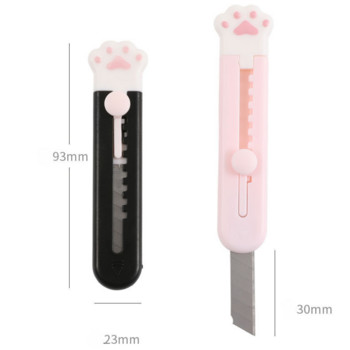 1 бр. Kawaii Mini Cat Paw Utility Knife Сладка преносима отварачка Експресна кутия Консумативи за изкуство Направи си сам Творчески канцеларски материали Ученически пособия