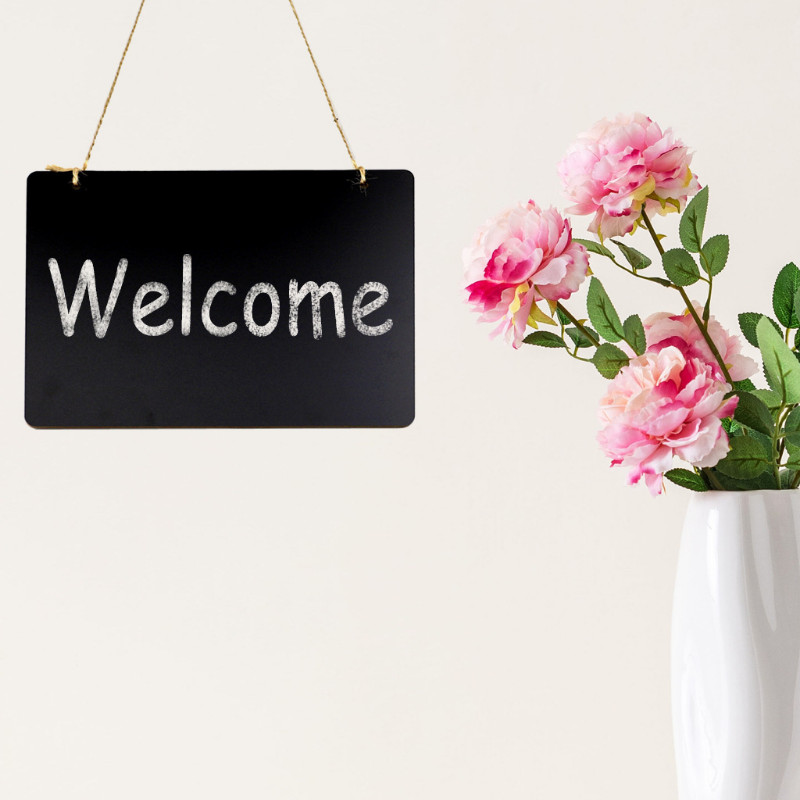 Kreativni dvostrani mali privjesak za ploču s porukama Dekoracija doma Drveni rukotvorini Viseći znak s užetom