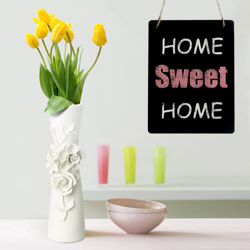 Kreativni dvostrani mali privjesak za ploču s porukama Dekoracija doma Drveni rukotvorini Viseći znak s užetom