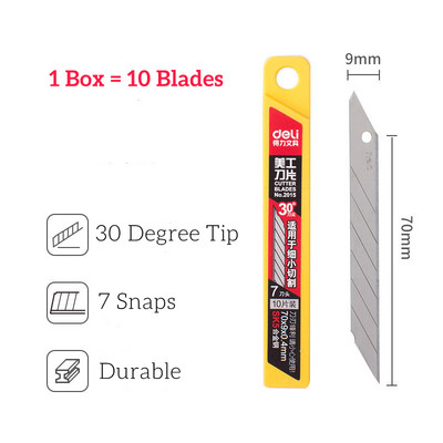 DELI Rezač papira Otvarač drvenih kutija Umjetnički nož Oštrica od 30 stupnjeva Metalni pomoćni obrtnički nož Rezač Nož za rezanje
