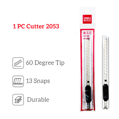 DELI Rezač papira Otvarač drvenih kutija Umjetnički nož Oštrica od 30 stupnjeva Metalni pomoćni obrtnički nož Rezač Nož za rezanje