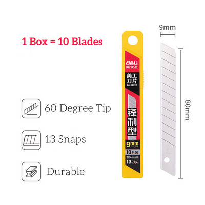 DELI Rezač papira Otvarač drvenih kutija Umjetnički nož Oštrica od 30 stupnjeva Metalni pomoćni obrtnički nož Rezač Nož za rezanje
