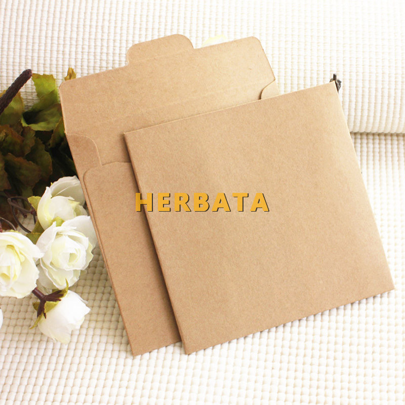HERBATA (20kom/lot) 250gsm Kraft CD papir Kutija Prazne Kraft Kuverte Prirodne boje Obični Kraft papir Kuverte za poklon CD/DVD papir
