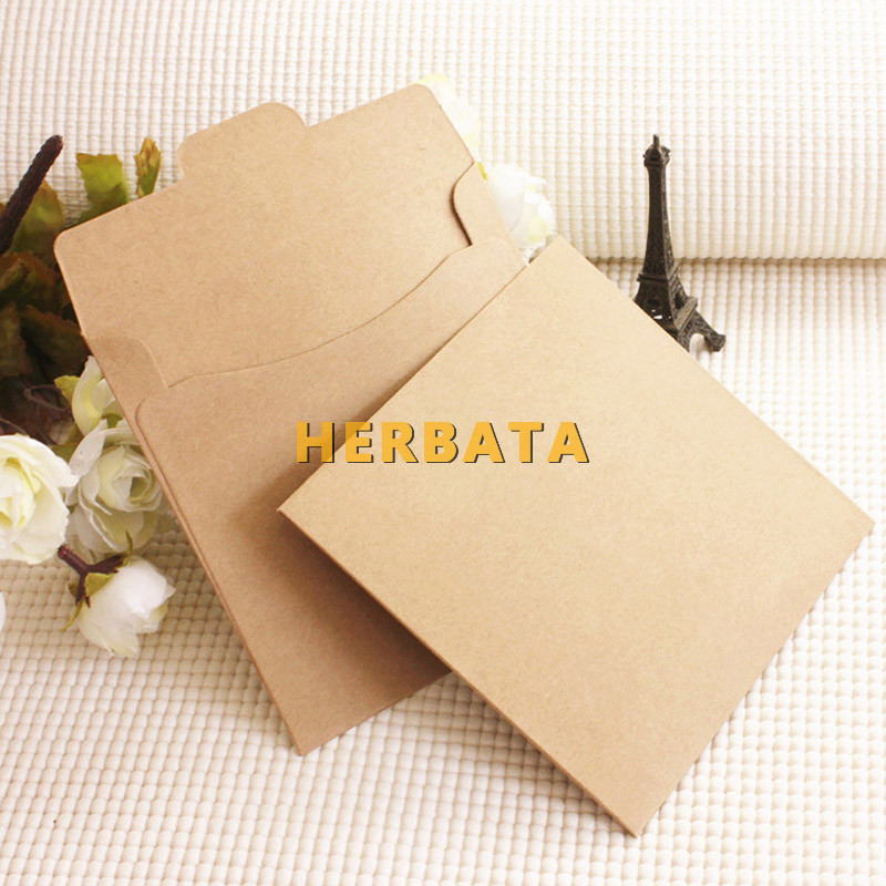HERBATA (20kom/lot) 250gsm Kraft CD papir Kutija Prazne Kraft Kuverte Prirodne boje Obični Kraft papir Kuverte za poklon CD/DVD papir