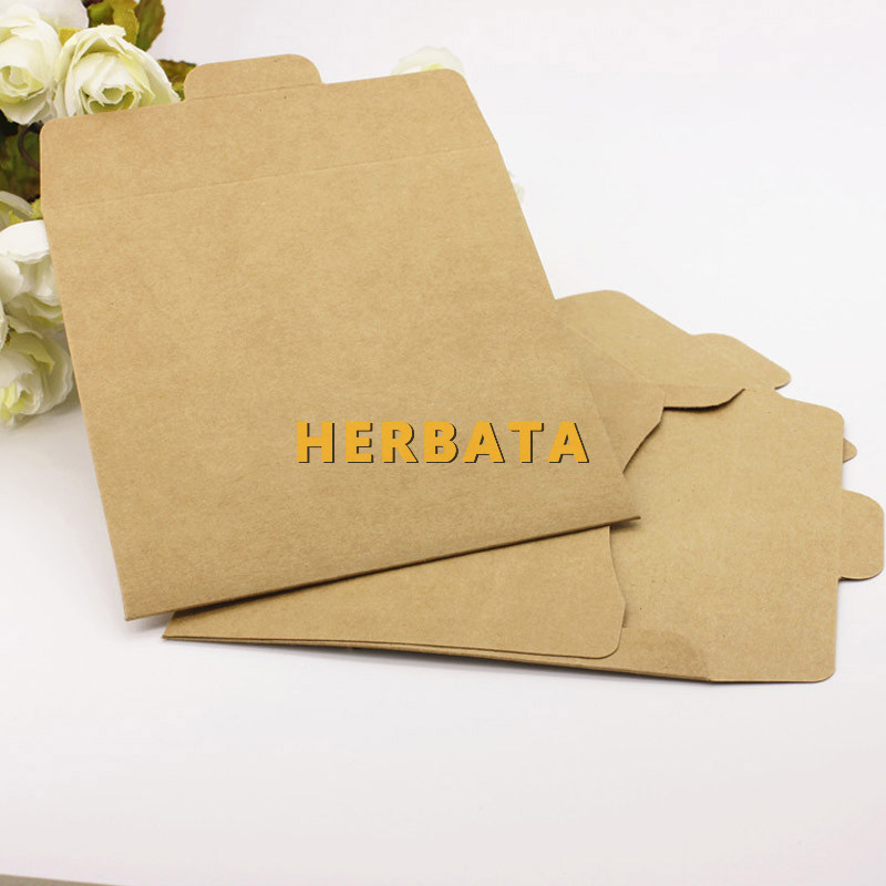 HERBATA (20kom/lot) 250gsm Kraft CD papir Kutija Prazne Kraft Kuverte Prirodne boje Obični Kraft papir Kuverte za poklon CD/DVD papir
