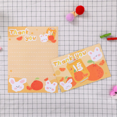 5 set de plicuri cu iepuri de desene animate drăguți cu hârtie pentru scrisori, scrisori, scrisori, mesaj de zi de naștere, papetărie Kawaii