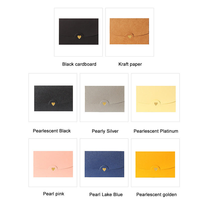 10 kom omotnica u boji 17,5x11 cm Retro bronzajuće srce Poklon poruka za Valentinovo Pismo Razglednica Dopisnica Student Pearlescent