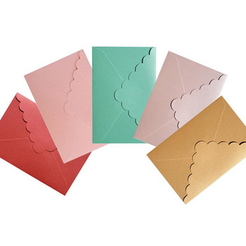10 τμχ Μαργαριταρένιος φάκελος Καθαρό χρώμα Μοτίβο κυμάτων Τρίγωνο Κόκκινη ροζ κάρτα Χριστουγεννιάτικο δώρο για πάρτι Προμήθειες για φοιτητικά χαρτικά