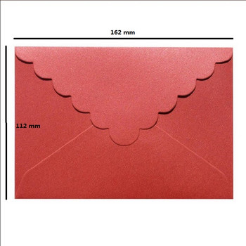 10 τμχ Μαργαριταρένιος φάκελος Καθαρό χρώμα Μοτίβο κυμάτων Τρίγωνο Κόκκινη ροζ κάρτα Χριστουγεννιάτικο δώρο για πάρτι Προμήθειες για φοιτητικά χαρτικά