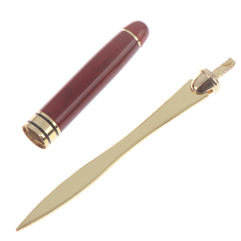 1 τεμ. Ξύλινη λαβή ανοιχτήρι γραμμάτων από ανοξείδωτο ατσάλι κομμένο χαρτί Μαχαίρι Σχιστοί φάκελοι αρχείων