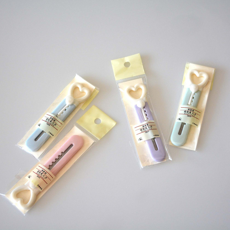 10 εκ. Kawaii Mini Pocket Love Heart Art Utility Knife Express Box Μαχαίρι Χαρτοκόφτης Χειροτεχνίας Περιτύλιγμα Ξαναγεμιζόμενης λεπίδας Χαρτικά