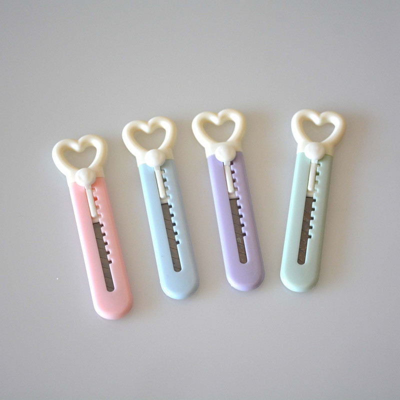 10 εκ. Kawaii Mini Pocket Love Heart Art Utility Knife Express Box Μαχαίρι Χαρτοκόφτης Χειροτεχνίας Περιτύλιγμα Ξαναγεμιζόμενης λεπίδας Χαρτικά