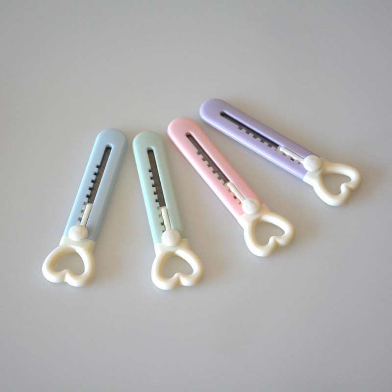 10 εκ. Kawaii Mini Pocket Love Heart Art Utility Knife Express Box Μαχαίρι Χαρτοκόφτης Χειροτεχνίας Περιτύλιγμα Ξαναγεμιζόμενης λεπίδας Χαρτικά