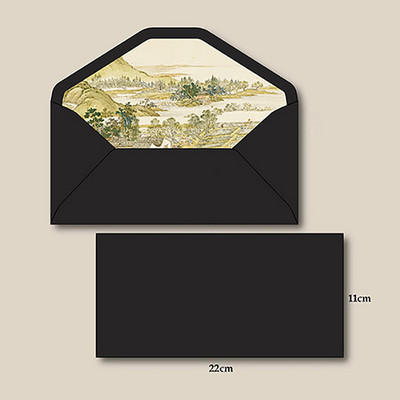 Vintage omotnica u kineskom stilu, retro Jiangnan tradicionalna slika u boji, crna omotnica za pozivnicu za poklon