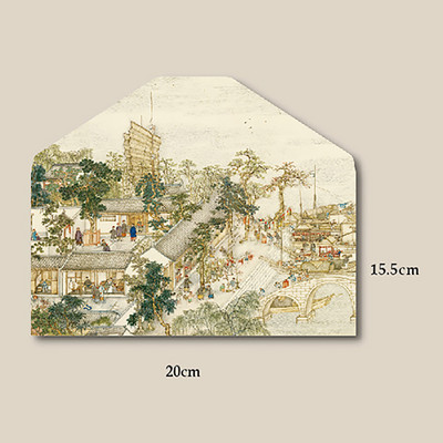 Vintage omotnica u kineskom stilu, retro Jiangnan tradicionalna slika u boji, crna omotnica za pozivnicu za poklon