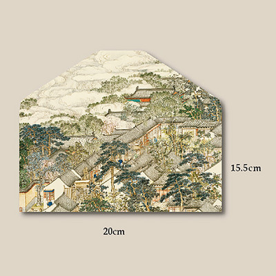 Vintage omotnica u kineskom stilu, retro Jiangnan tradicionalna slika u boji, crna omotnica za pozivnicu za poklon