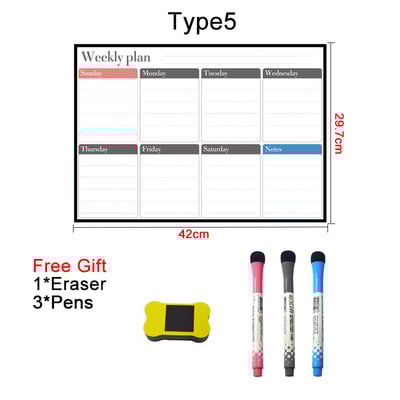 A3 Dry Erase Magnetski Mjesečni Tjedni Planer Kalendar Markeri Hladnjak Bijela Ploča, Izbrisiv Magnet Dnevni Memorandum Naljepnica Hladnjak
