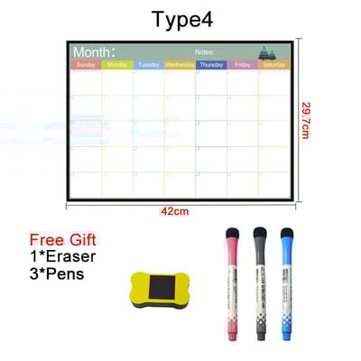 A3 Dry Erase Magnetski Mjesečni Tjedni Planer Kalendar Markeri Hladnjak Bijela Ploča, Izbrisiv Magnet Dnevni Memorandum Naljepnica Hladnjak