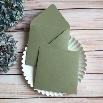 Custom Earth Paper Vintage Πράσινος Φάκελος 16cm X16cm Φάκελος Δώρου Προσκλητήριο Γάμου Φάκελος Καρτ ποστάλ