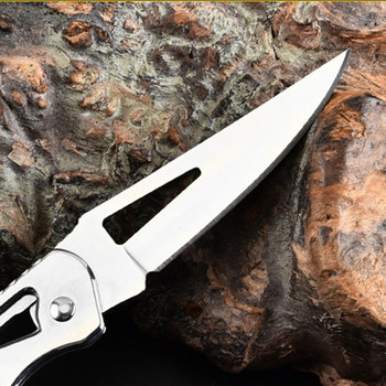 Πλήρες ανοξείδωτο μαχαίρι σε σχήμα λεπίδας για υπαίθριο κάμπινγκ Αυτοάμυνα έκτακτης ανάγκης Εργαλείο μαχαιριού επιβίωσης φορητό μέγεθος Drop Shipping