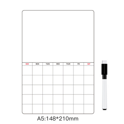 A5 Vienpusė magnetinė pranešimų lenta Perrašomas siuntimas lentos žymeklis Savaitinis tvarkaraštis Minkštas gali nuvalyti lentos šaldytuvo magnetas