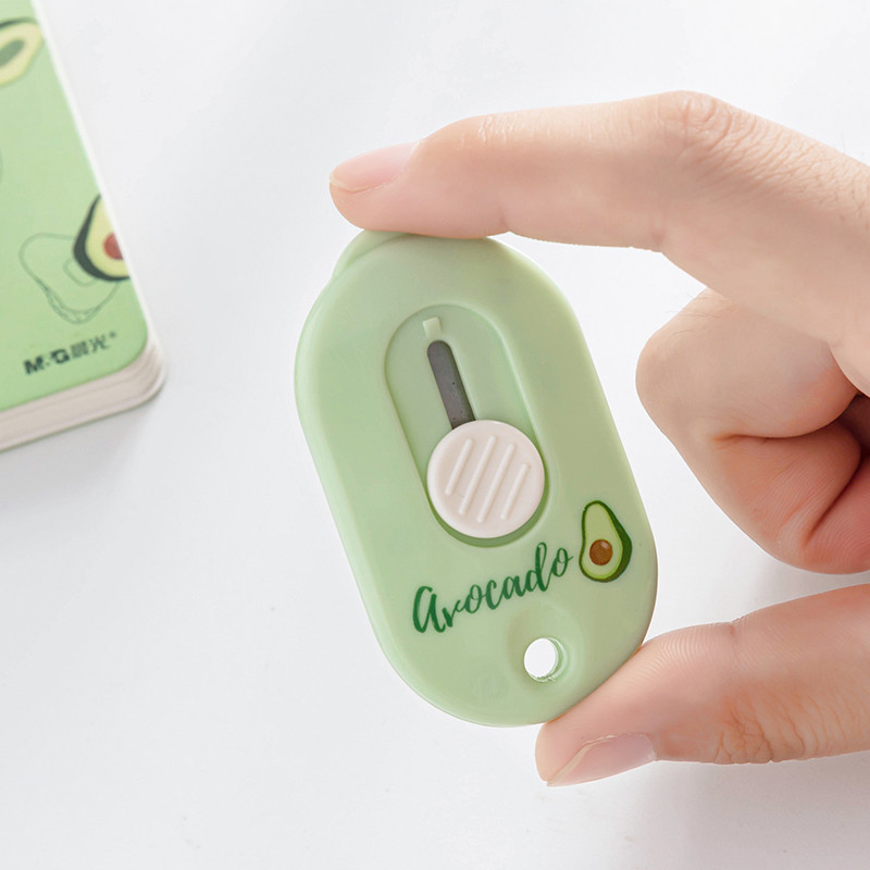 1 ks Avokádový univerzálny nôž Green Life Prenosný mini bezpečnostný kovový otvárač na krabice, rezačka papiera, domáci kutil, škola, kancelária A6628