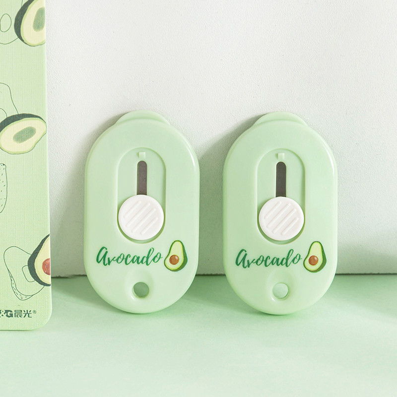1 ks Avokádový univerzálny nôž Green Life Prenosný mini bezpečnostný kovový otvárač na krabice, rezačka papiera, domáci kutil, škola, kancelária A6628