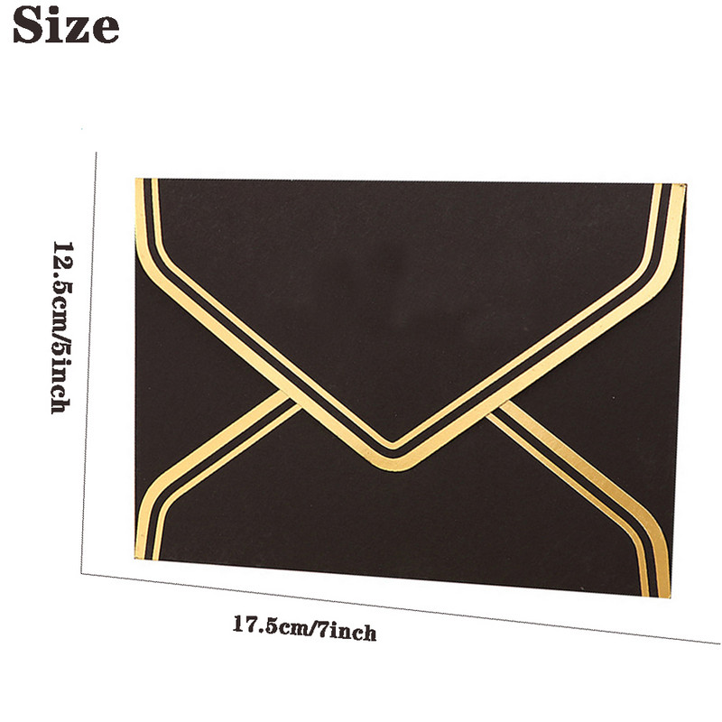 10 kom Retro Vintage Prazan Craft Papir Kuverte sa zlatnim pečatom za pisma Čestitke Pozivnice za svadbu 125x175 mm