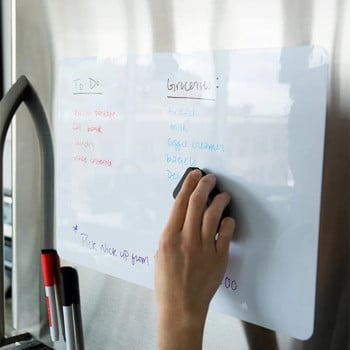 A4 Magnetic Dry Erase Board Μαρκαδόροι Ψυγείου Φύλλο Λευκού Πίνακα, Σβήσιμο Εύκαμπτο Ψυγείο Μαγνήτης Κουζίνας Λίστα παντοπωλείων