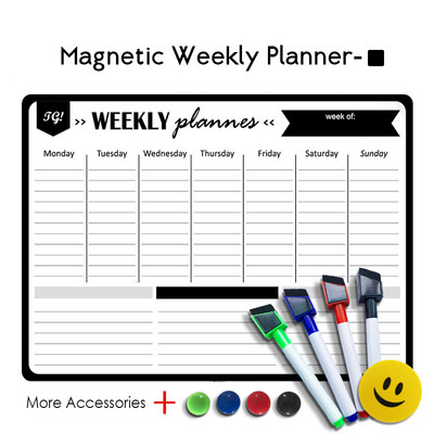 12 stilių magnetinė mėnesio ir savaitės planavimo lenta Šaldytuvo magnetas Lankstus pranešimų brėžinys Šaldytuvo skelbimų lenta