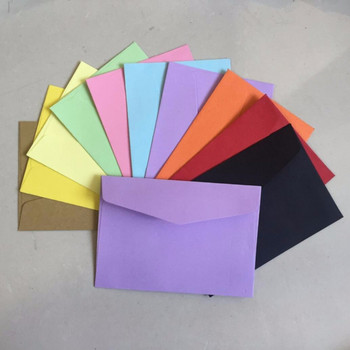 10 листа/лот Цветни пликове Хартиени ретро празни минихартиени пликове Покана за сватбено тържество Поздравителни картички Подарък 115*82 мм